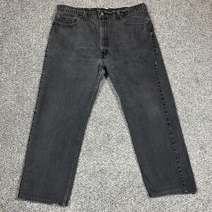 Levis‎ 505 Jeans Mens 42x27* Black Relaxed Straight Workwear Dark Wash Denim